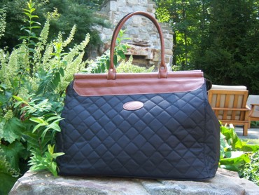 Quilted Black Weekender Bag